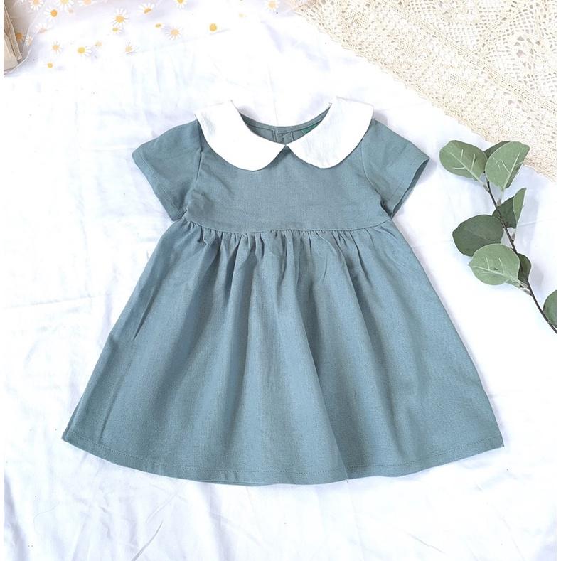 Váy cổ sen trơn chất line 3 màu OP KIDS