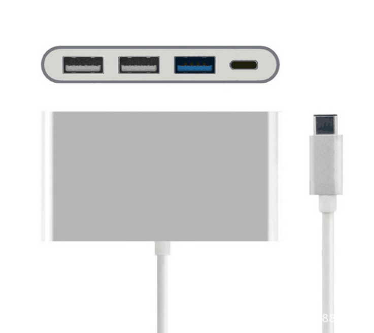 Hub Usb Type-c ra 3 cổng usb 3.0, 1 cổng sạc cho Macbook