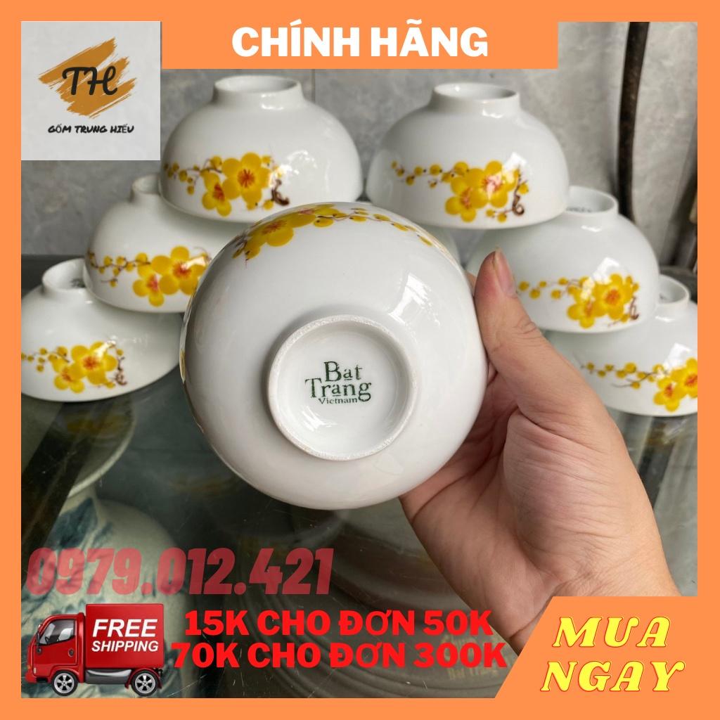 Bộ 10 chiếc Bát cơm Bát Tràng họa tiết Mai vàng