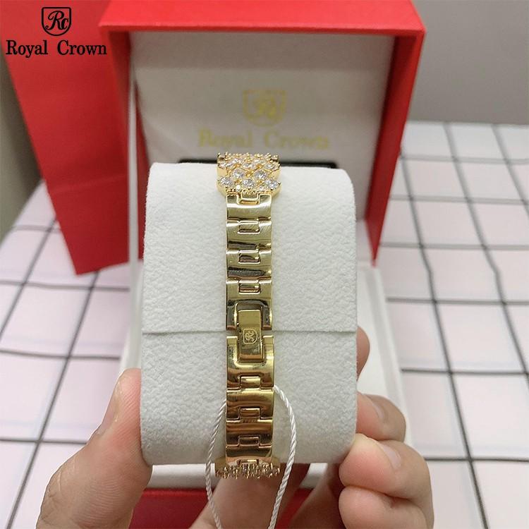 Đồng Hồ Nữ Chính Hãng Royal Crown 4617 Jewelry Dây Kim Loại Đính Đá Chống Nước Chống Xước