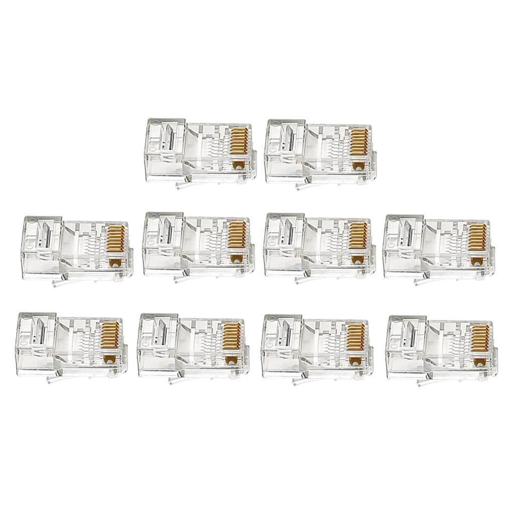 10 Pieces  RJ-45 UTP Connectors, RJ-45 Modular  with Flexible Latch