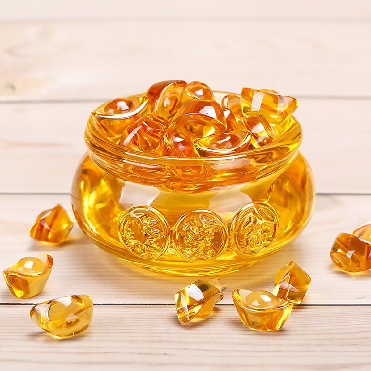 Bát Tụ Bảo Thỏi Vàng Kim Nguyên Bảo nhiều kích thước 8cm