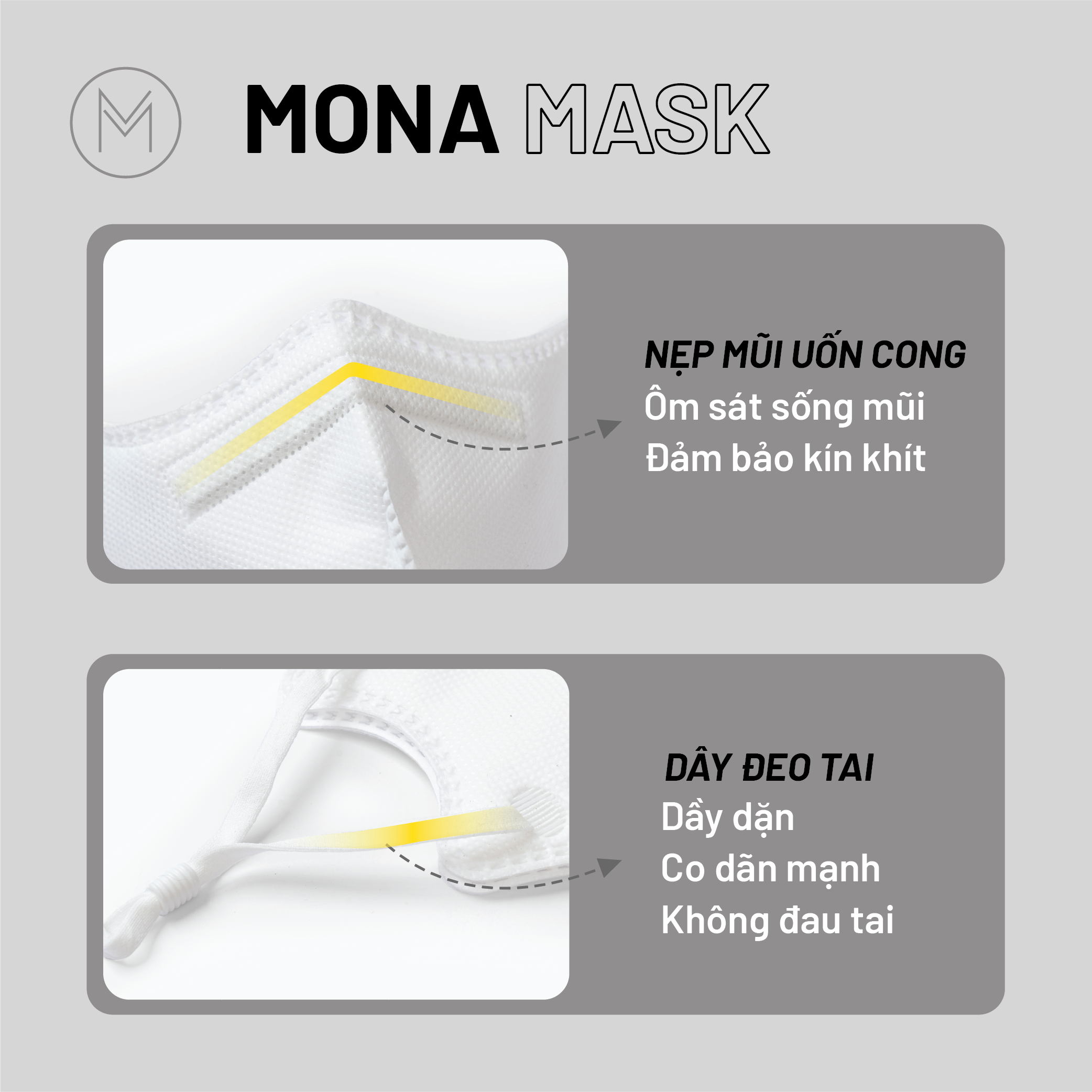 Hộp 30 Chiếc Khẩu Trang 3D MONA MASK N99 Chống Nắng Tia Uv Ngăn Đến 99% Hạt Bụi Siêu Mịn Pm 2.5