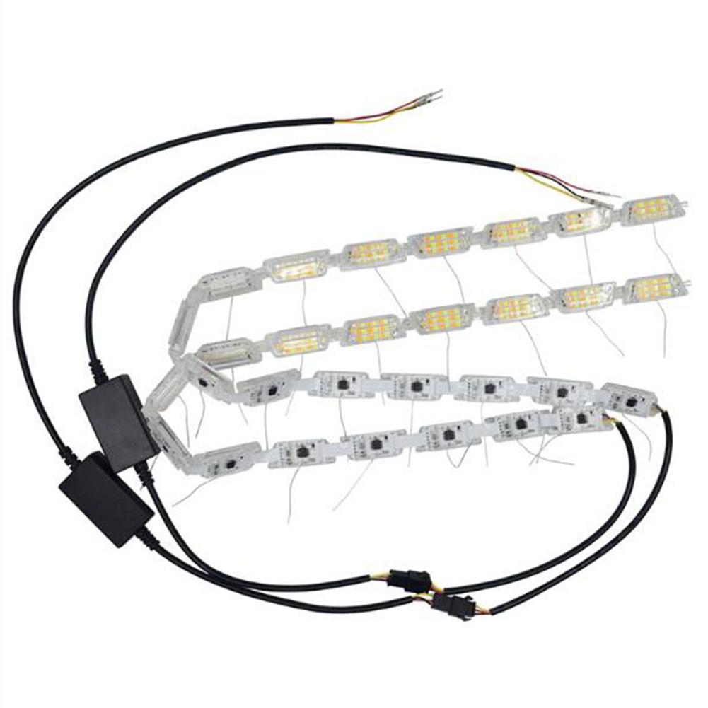 2pcs Flexible LED Strip Light DRL Daytime Running Light Waterproof Sequential Flow Headlight Runners Corner Turn Signal DRL