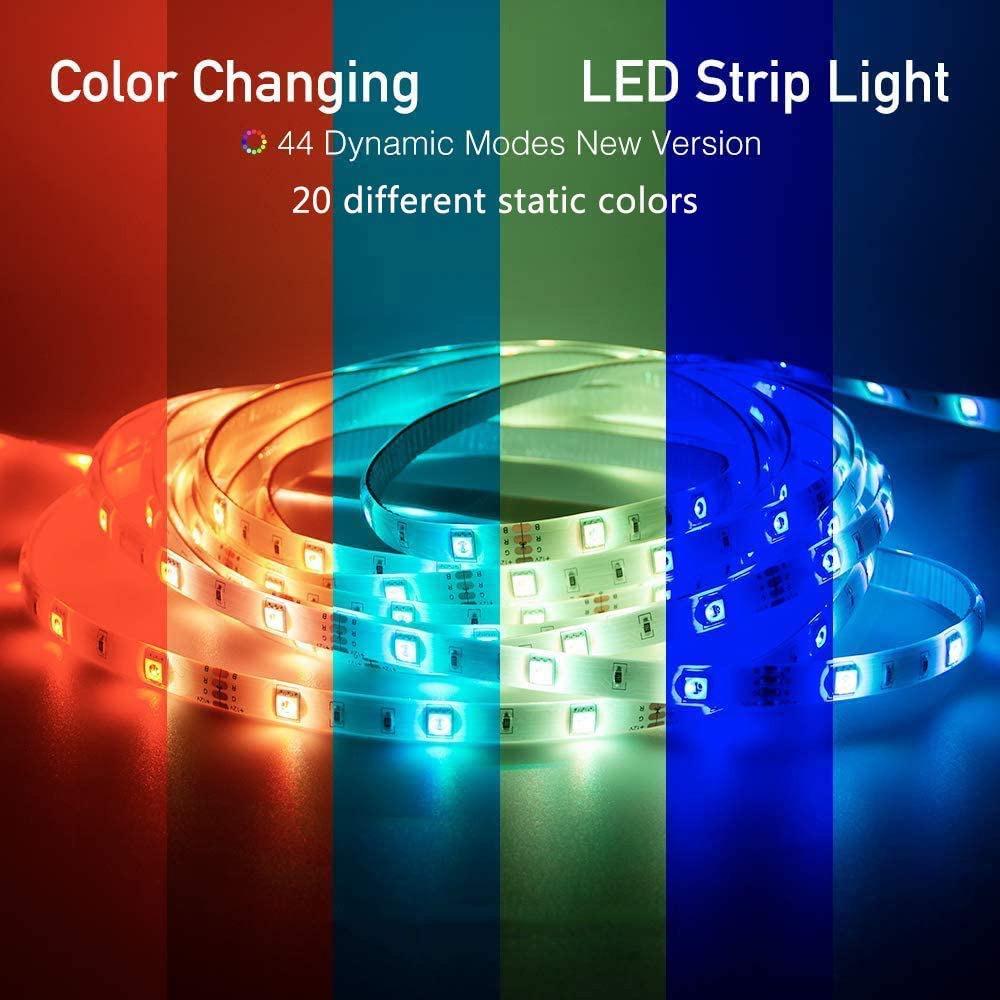 Dây Đèn LED Trang Trí RGB 5050 Strip Light DODODIOS Kết Nối App, Chống Nước, Trang Trí Phòng, Kèm Remote 44 Phím