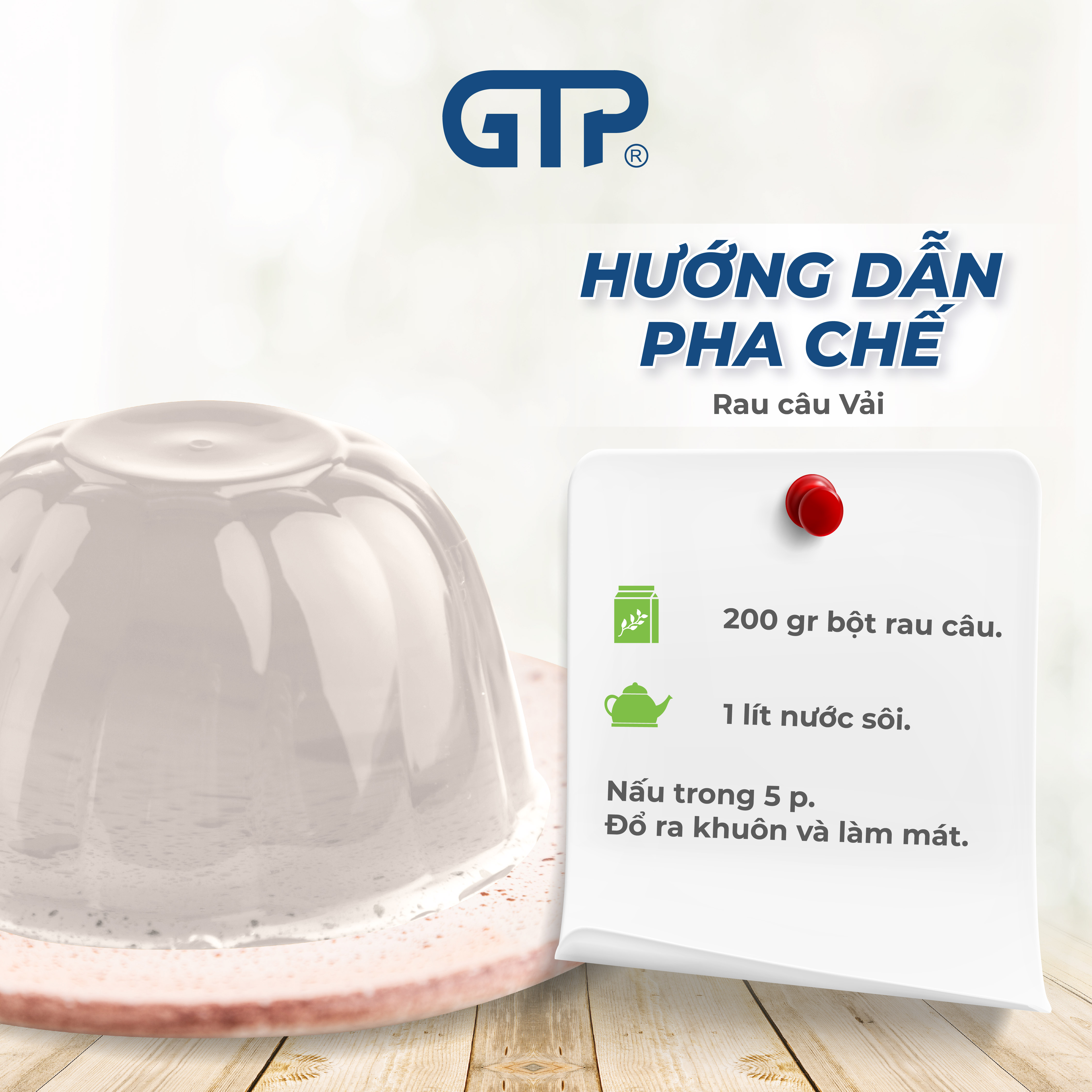 Bột Rau Câu (Jelly)  hương Vải(200g/gói). Bột rau câu giòn dẻo