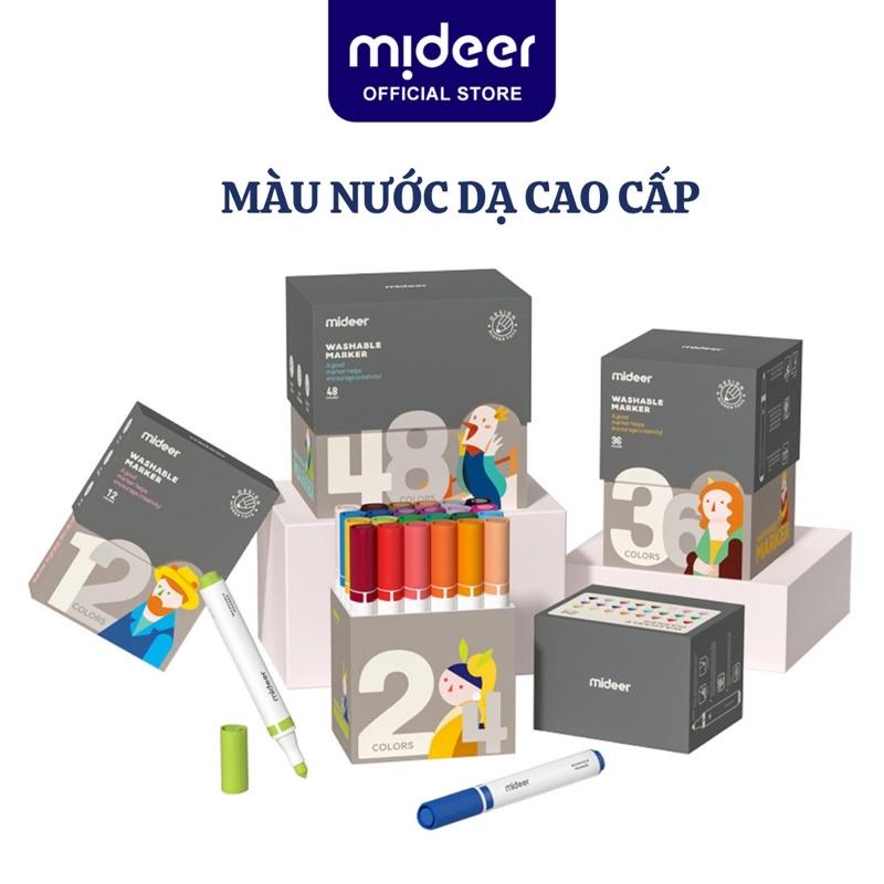 Màu dạ nước xóa được an toàn cho bé Washable Marker Mideer, bộ bút highlight đồ dùng học tập cho bé