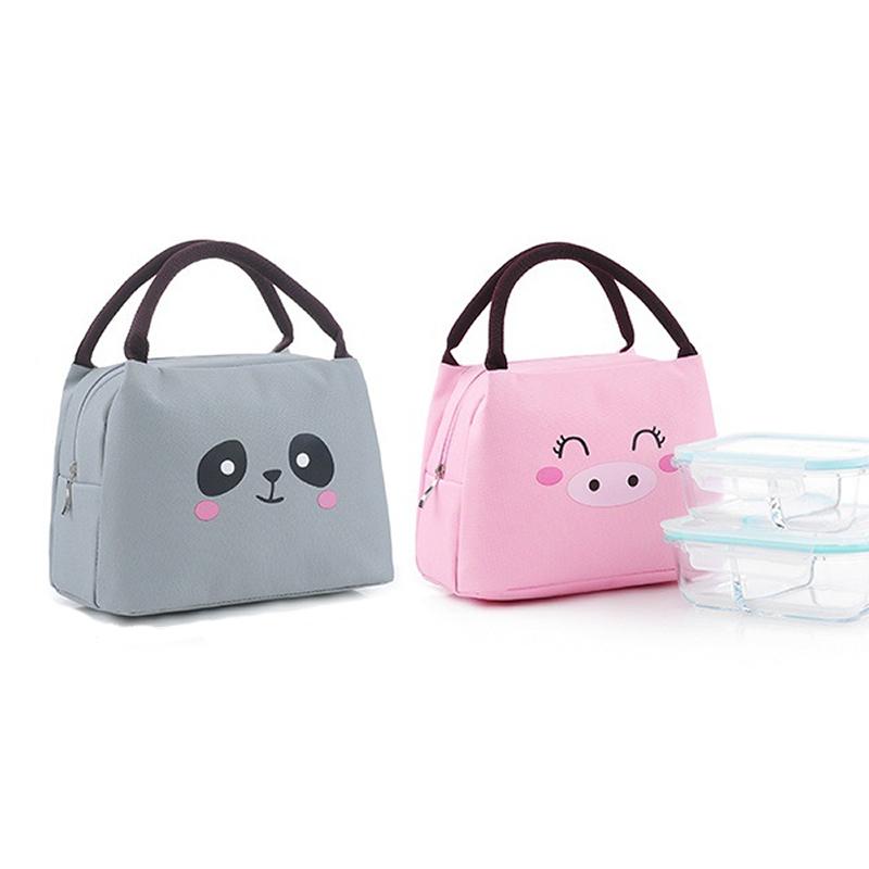 Trẻ Em Hoạt Hình Dễ Thương Động Vật Lợn Ăn Trưa Túi Phụ Nữ Ngoài Trời Di Động Vải Oxford Làm Sinh Viên Cách Nhiệt Làm Mát Túi Con Dã Ngoại Túi