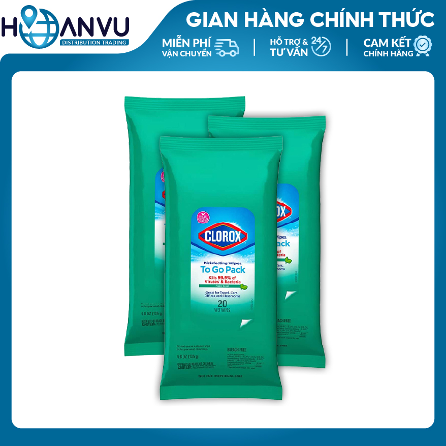 Khăn Khử Trùng Clorox Disinfecting Wipes Fresh (20 Tờ)