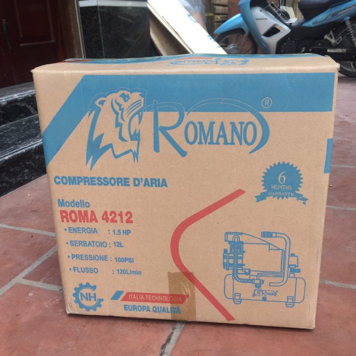 MÁY NÉN KHÍ CÓ DẦU LIỀN TRỤC 12L ROMANO RM4212 - HÀNG CHÍNH HÃNG