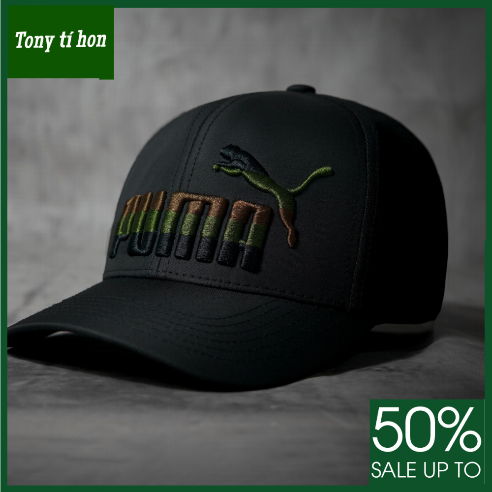 Tony tí hon - Mũ/nón kết lưỡi trai PM thêu nổi chữ báo sư tử thời trang nam nữ cao cấp - màu trắng