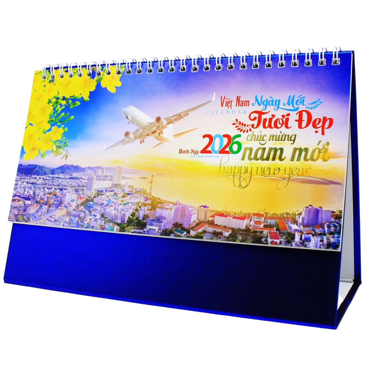 Lịch Để Bàn Chữ A - Việt Nam Ngày Mới Tươi Đẹp - NST 72A