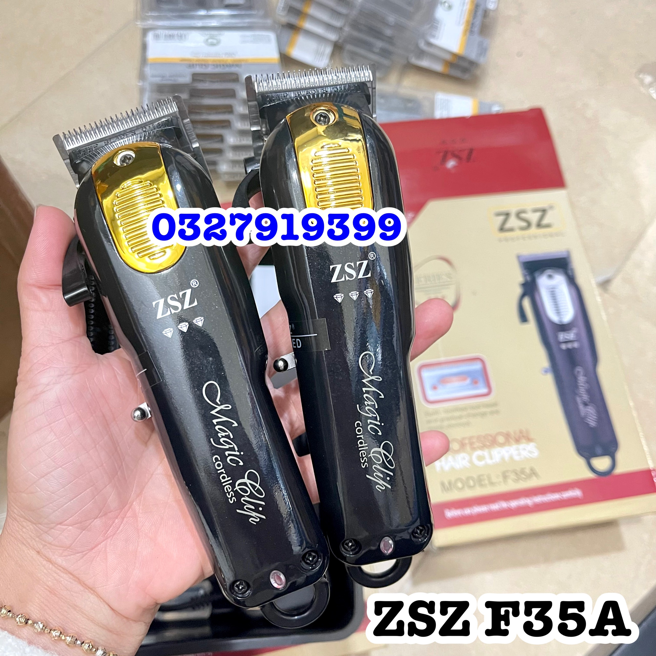 Tông đơ cắt tóc cao cấp ZSZ F35 A lưỡi kép - tặng Dock sạc