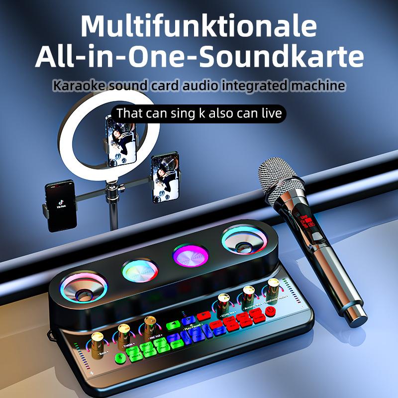 Loa âm thanh di động Máy tính tích hợp Máy phát thanh không dây loa Mic để hát trực tiếp KTV Family Square Dance Karaoke Màu sắc mới: S20-White-L