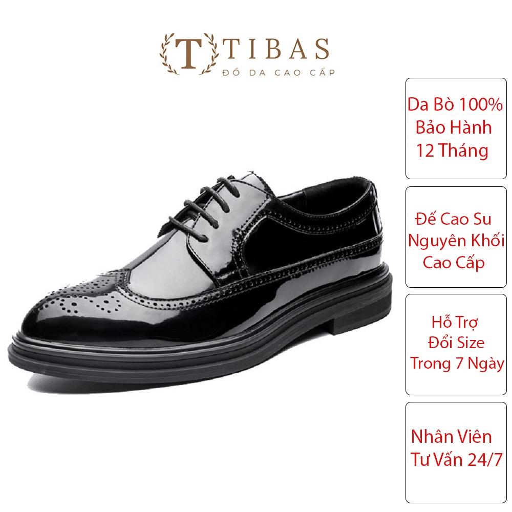 Giày Nam Da Bóng Derby Wingtip Nhập Khẩu Cao Cấp Bảo Hành 12 Tháng