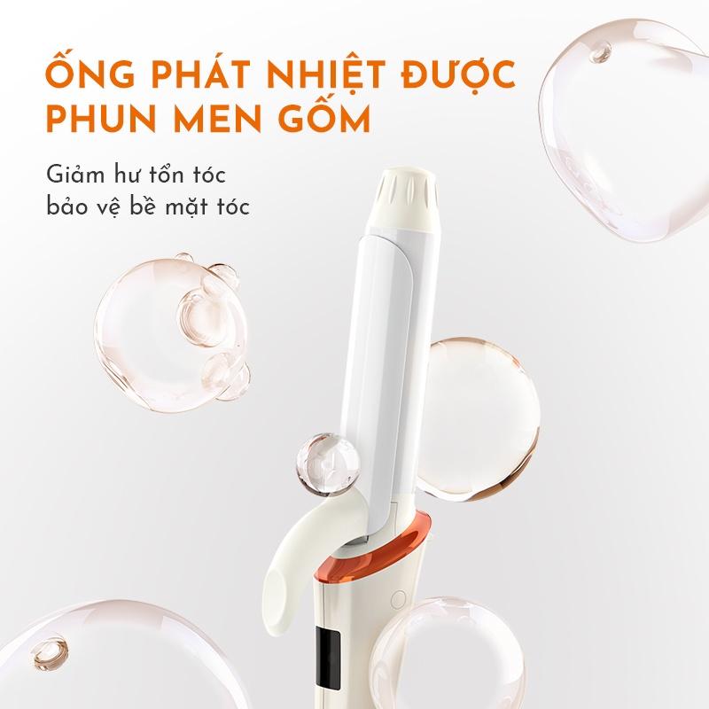 Máy uốn tóc làm xoăn mini GAABOR GHC-N35A trục nóng 25mm phủ gốm sứ cao cấp xoay 360 độ - Hàng chính hãng