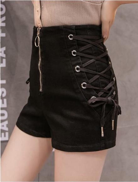 Quần short kaki dây kéo trước dây hông mt338
