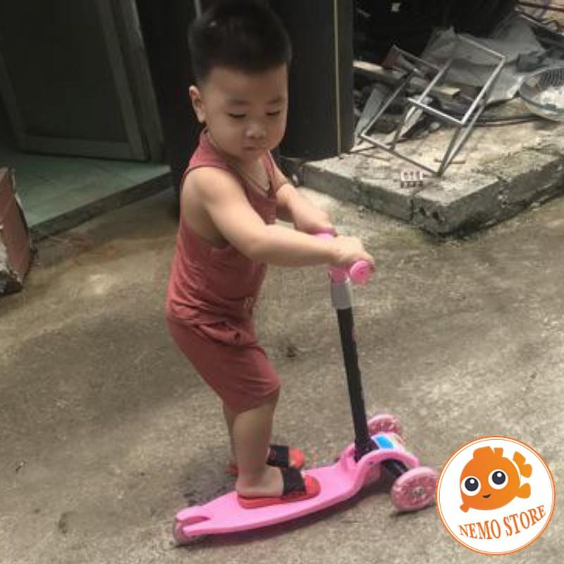 Xe scooter cho bé xe trượt scooter trẻ em 3 bánh gấp gọn có đèn phát sáng