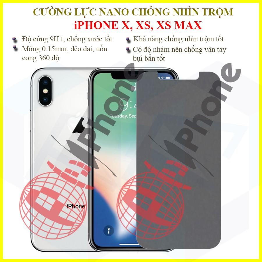 Dán chống nhìn trộm dành cho iPhone X, XR, XS, XS Max - Dán Cường lực dẻo nano