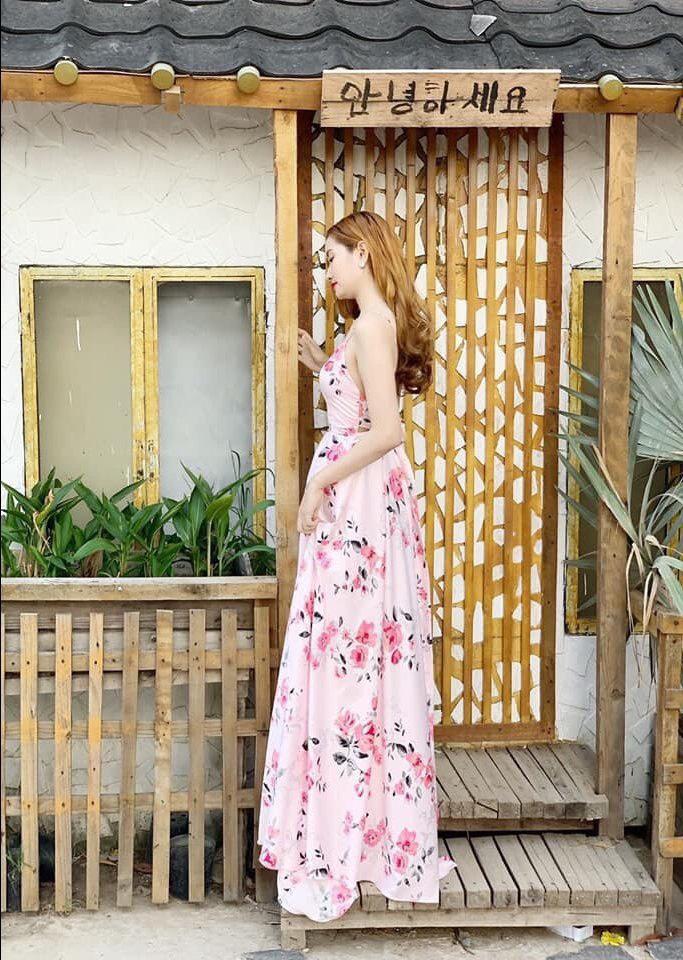 ĐẦM MAXI HOA CỔ YẾM 75477789 [MỎ CHU SHOP
