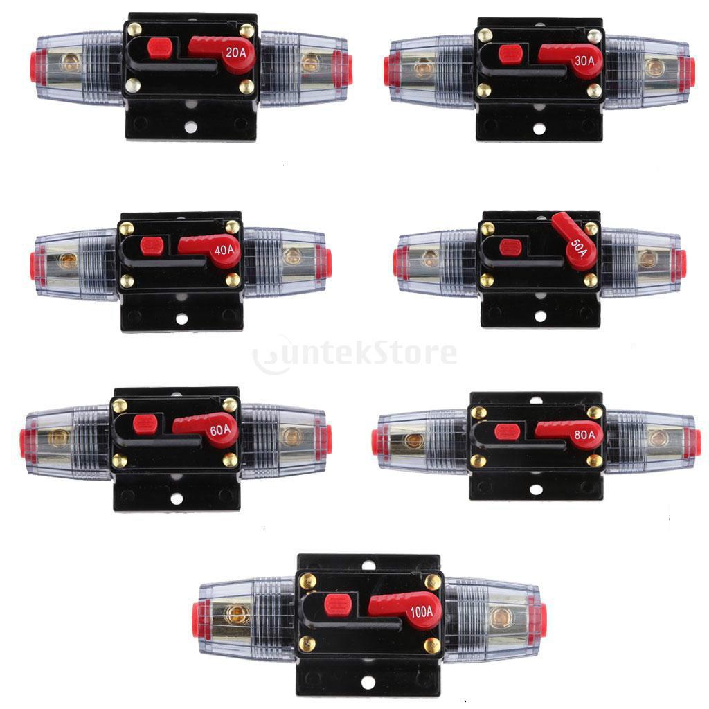 12V-24V Inline Auto Circuit Breaker 20A & 30A Switch Car Audio Fuse SKCB-02