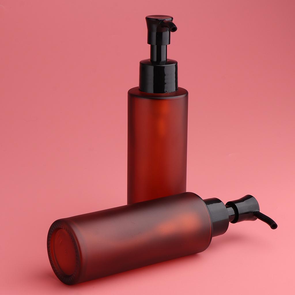 4X 2pcs Empty Spray Pump Bottle Refillable Cosmetic Lotions Bottle Glass 100ml