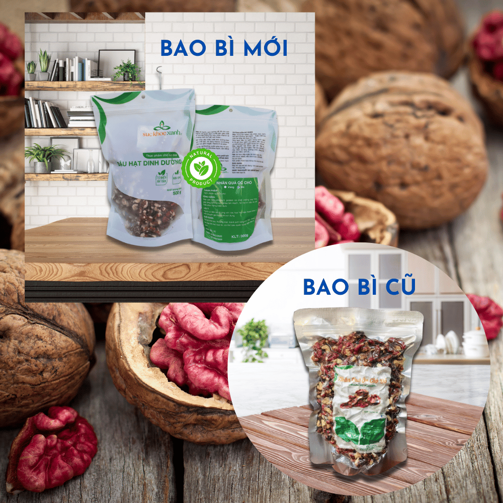 Nhân Óc chó Sức Khỏe Xanh, nhập khẩu từ Mỹ, giàu Omega 3, Túi 300g