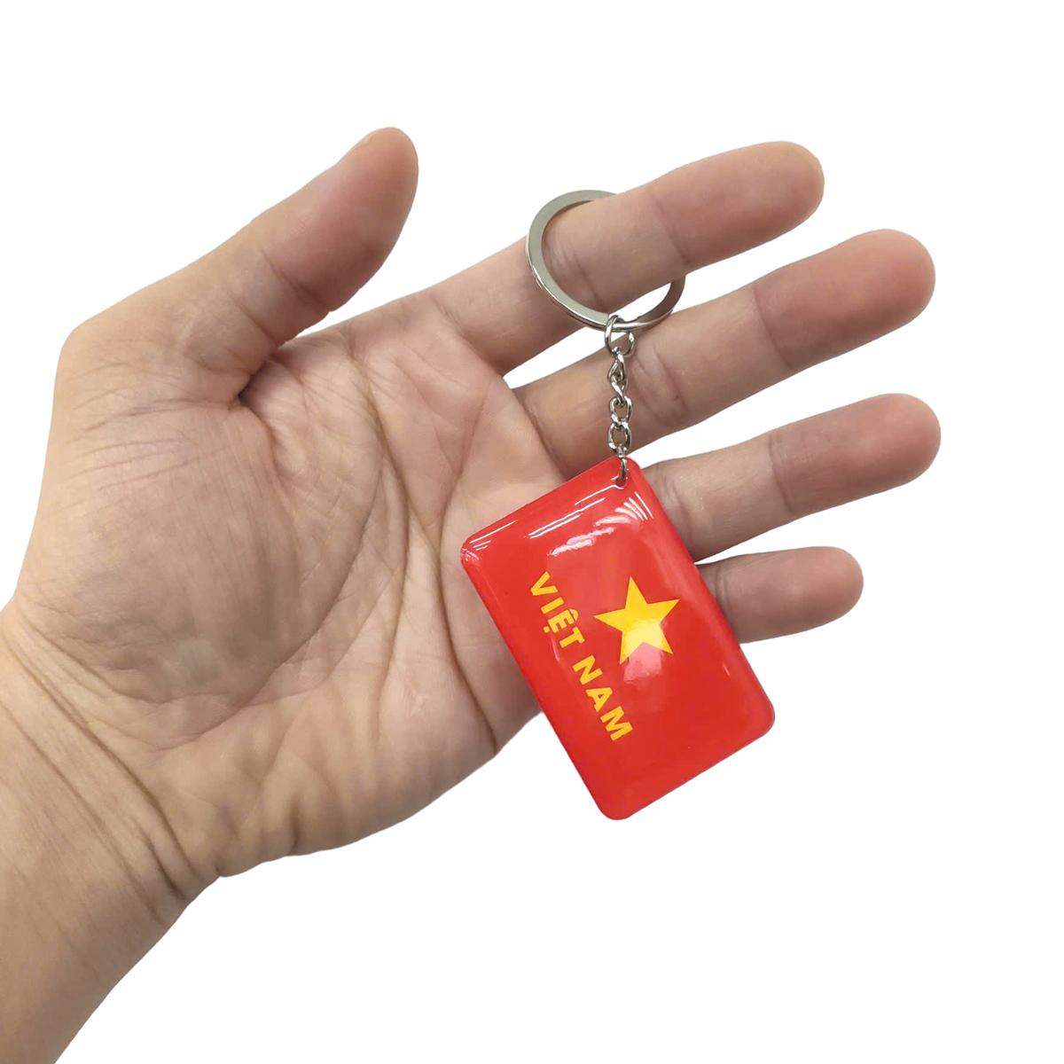 Móc Khóa Nhựa Hình Chữ Nhật Cờ Việt Nam