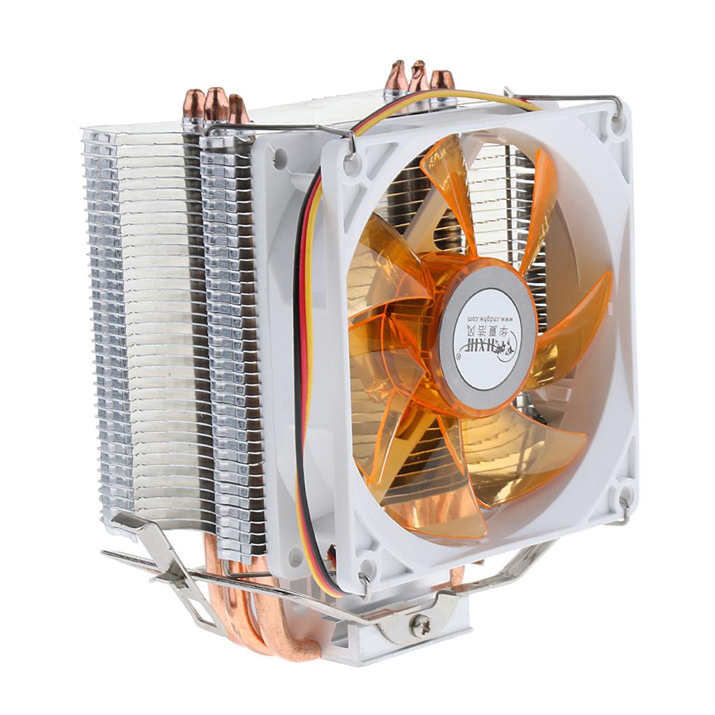 CPU Cooler 3 Heatpipe 9cm Fan for Intel, AMD, LGA 775/1366/1150/1151/1155/1156 Yellow