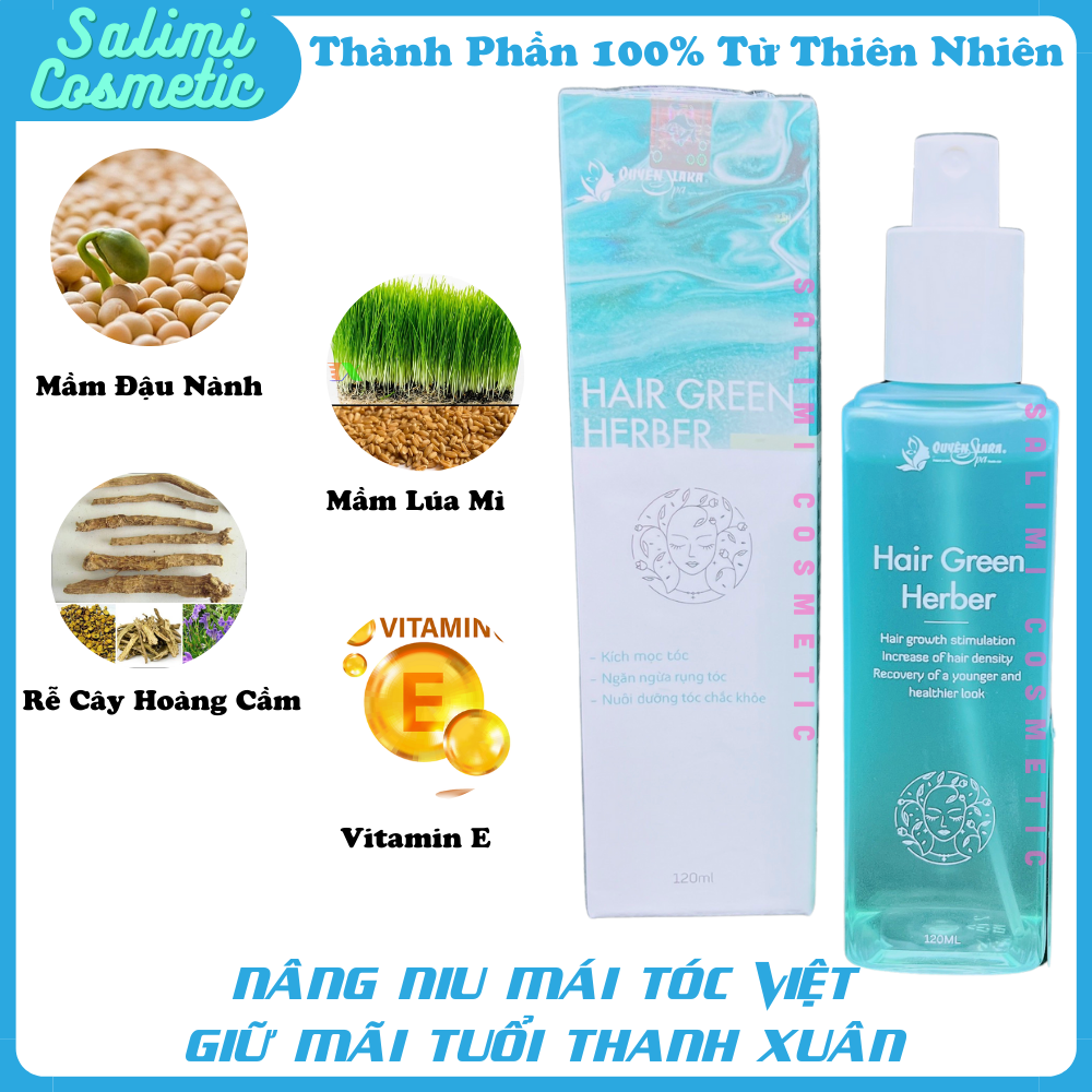 Xịt Kích Mọc Tóc Thảo Dược HAIR GREEN HERBER Dung Tích 120 ml - Phục Hồi Tóc Rụng, Dưỡng Tóc Suôn Mượt, Ngăn Ngừa Gãy Rụng, Làm Chắc Khoẻ Chân Tóc