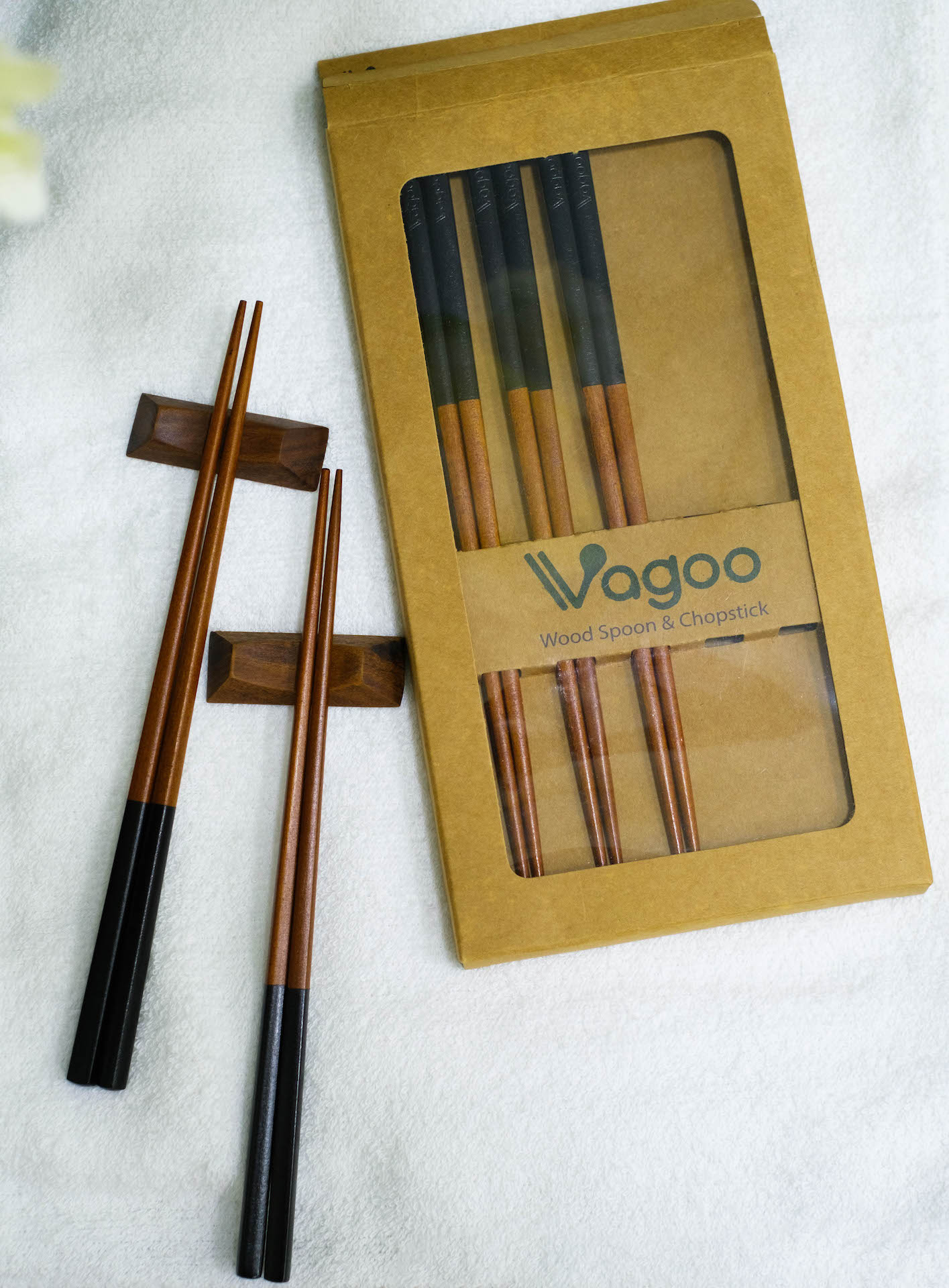 Bộ Đũa Ăn Cao Cấp Gỗ Nhãn Tự Nhiên [Nhiều Màu] - VAGOO - Làm Thủ Công Chống Thấm, Chống Ẩm Mốc, An Toàn Cho Sức Khoẻ