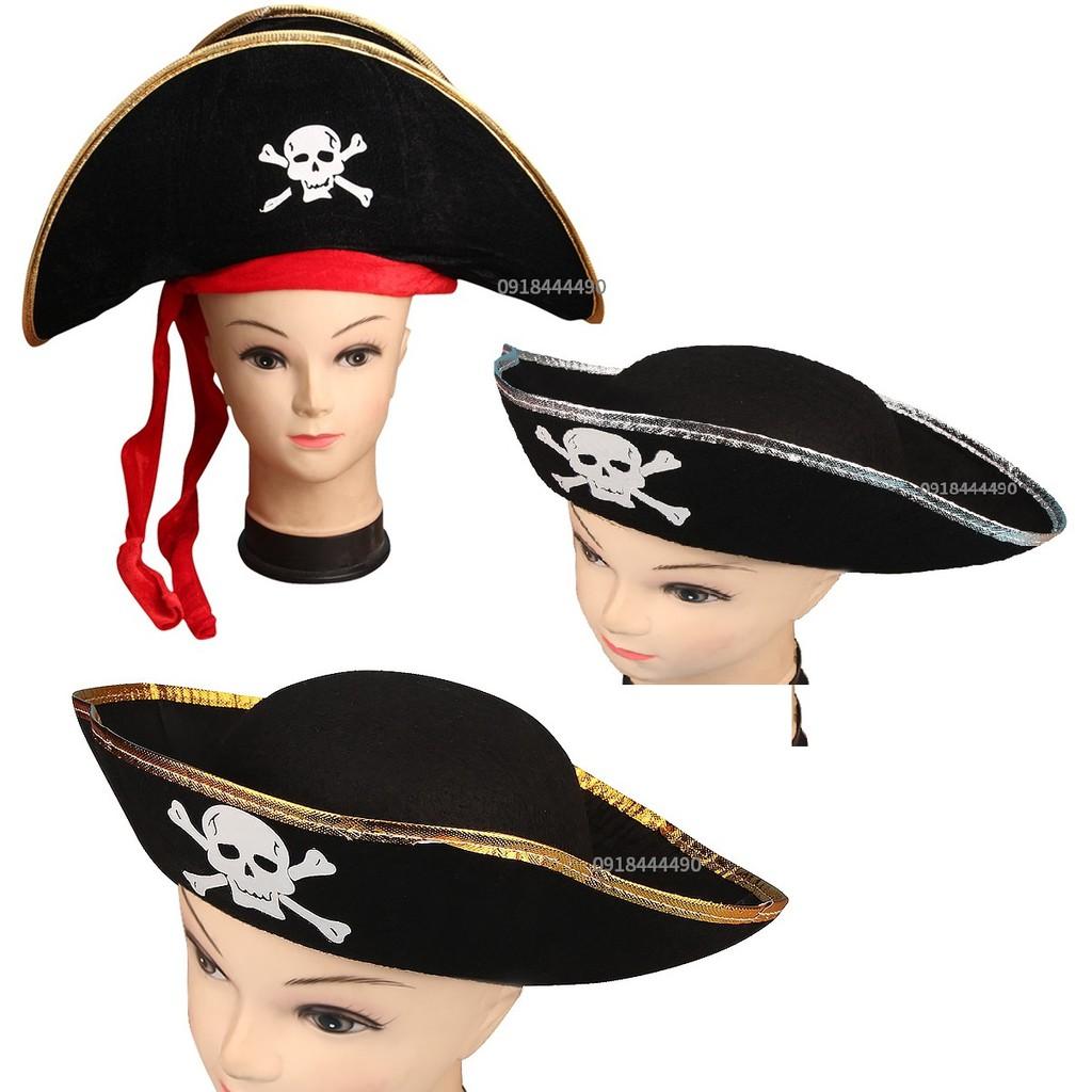 Mũ hải tặc đẹp chất vải nhung kiểu tròn hoặc dáng thuyền hóa trang cướp biển