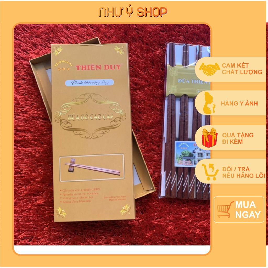 Bộ đũa gỗ cao cấp Thiên Duy vân đá không chất tẩy trắng