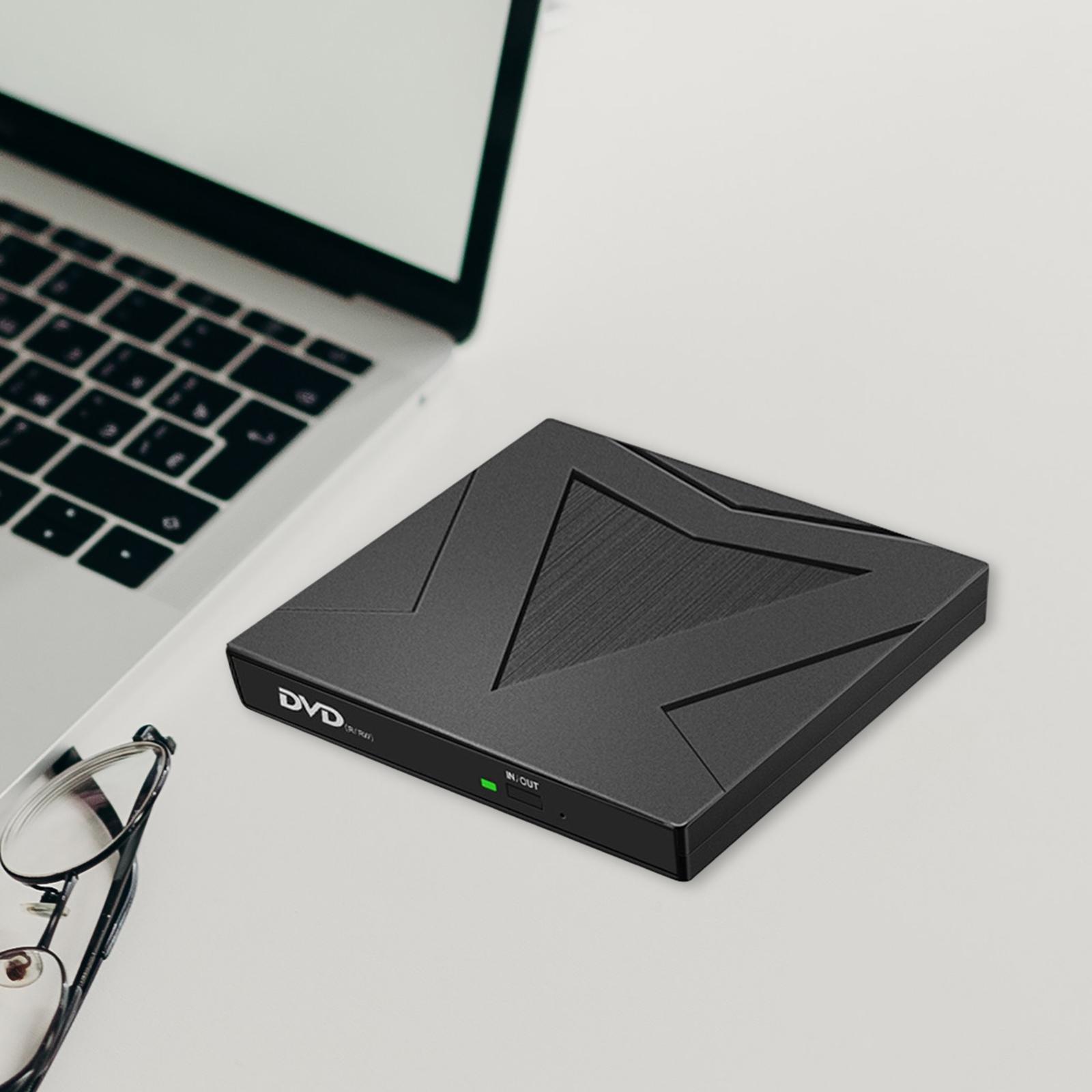 Computer Drive Burner USB 3.0 USB C Dual Ports DVD Rw Writer for Laptop