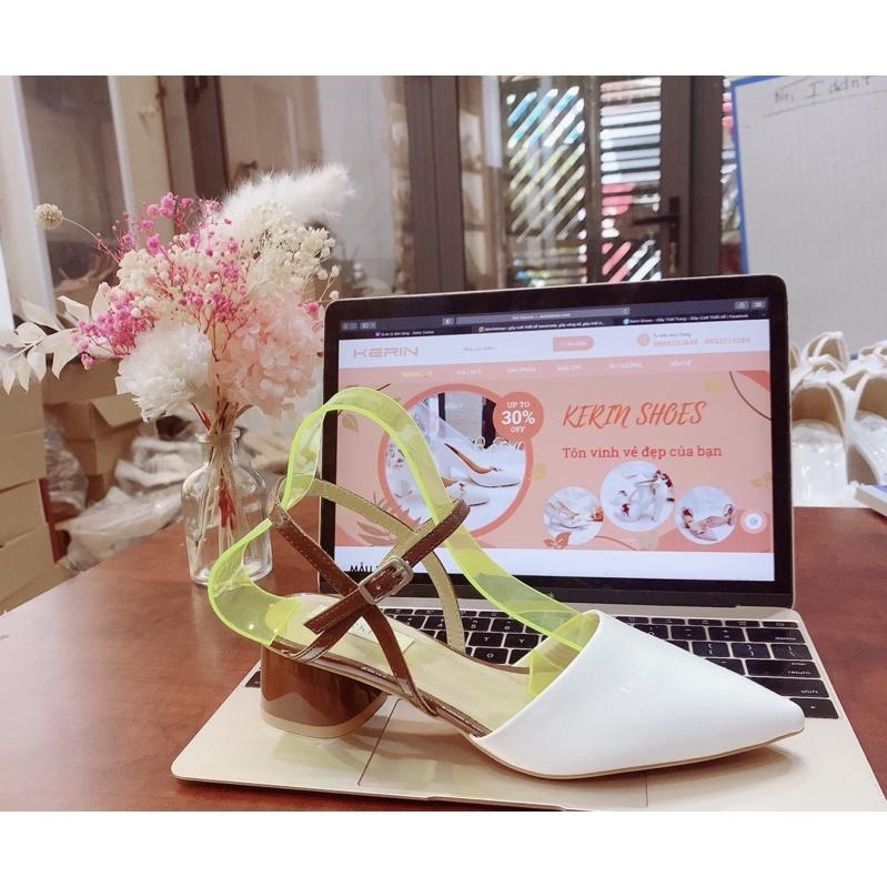 Giày sandal bít mũi 3p kết hoa văn xinh xắn