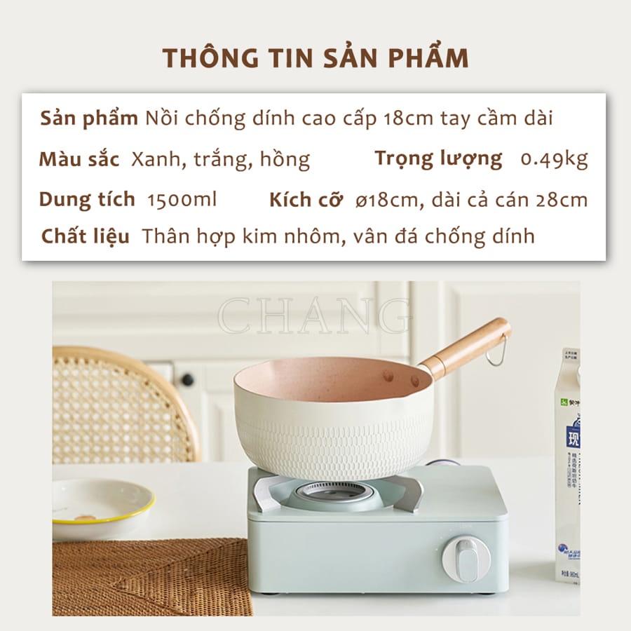 Nồi Nấu Bột Chống Dính, Quánh Sữa Chống Dính Cho Bé Ăn Dặm Đường Kính 18cm Dùng Cho Mọi Loại Bếp