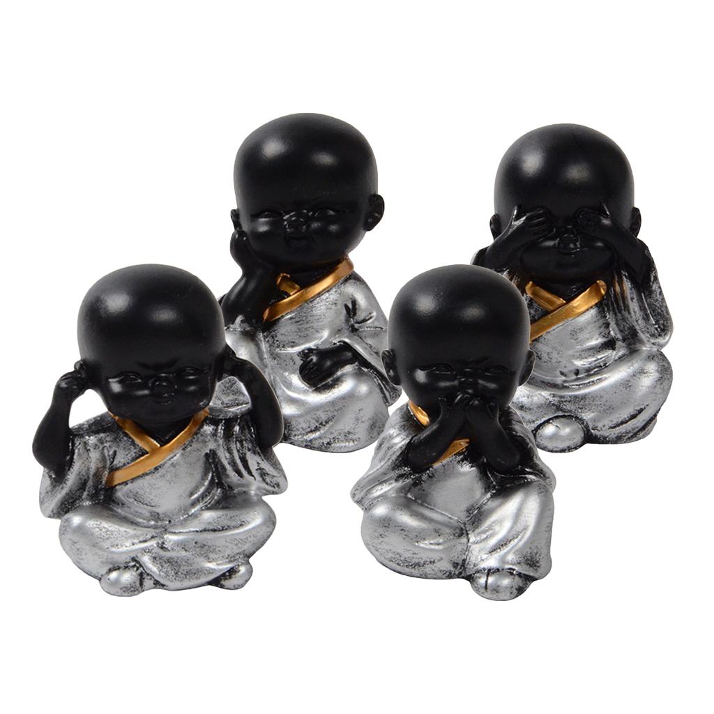 Ceramic Small Buddha Statue Monk Figurine Tea pet Ornaments Style01