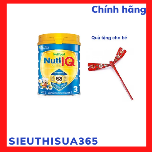 Sữa bột Nutifood IQ Gold FDI Step 3 900g dành cho trẻ từ 1-2 tuổi. Tặng kèm chú chuồn chuồn tre dễ thương