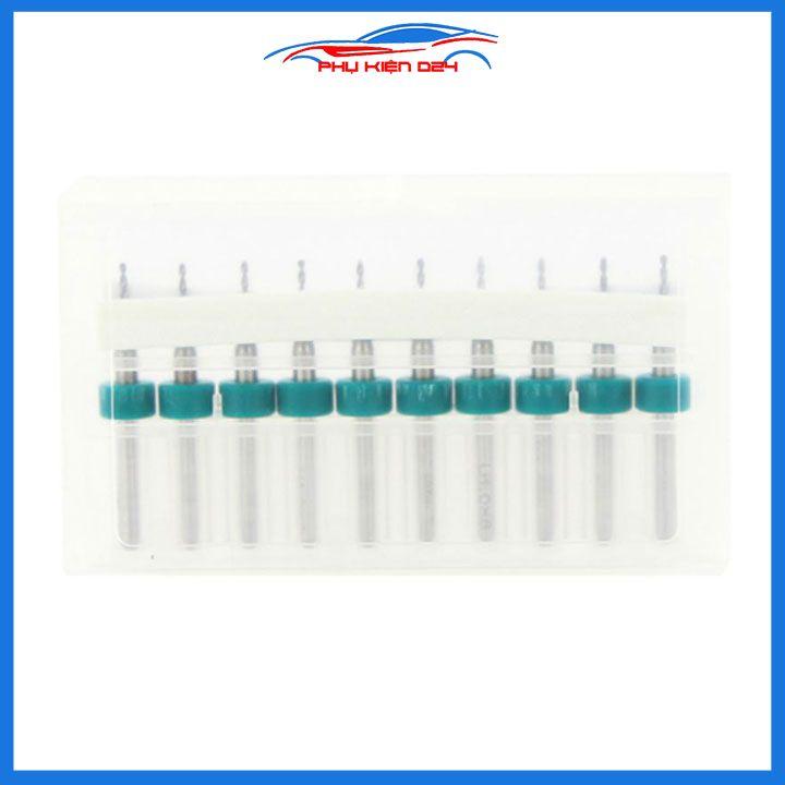Hộp 10 mũi khoan CNC cao cấp độ chính xác cao đường kính mũi 1.0mm