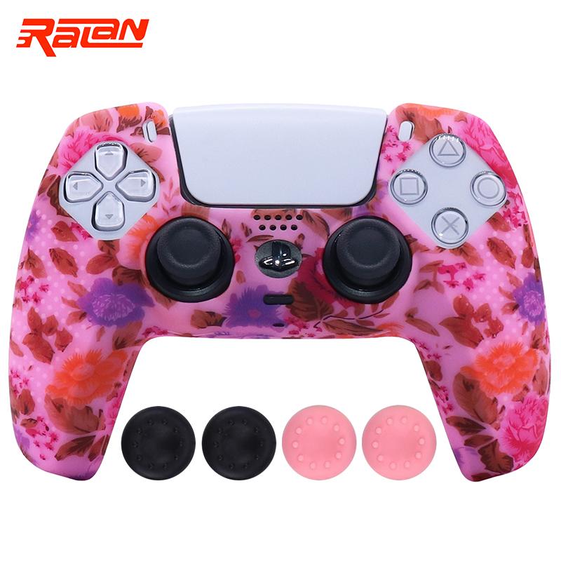 Vỏ bảo vệ bằng silicon mềm cho tay cầm điều khiển PS5 Vỏ da cho tay cầm chơi game Playstation 5 Cần điều khiển có nắp chụp tay cầm Màu sắc: 1