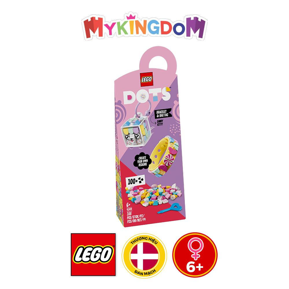 Đồ Chơi LEGO DOTS Vòng Tay Và Bảng Tên Mèo Kitty Dễ Thương 41944