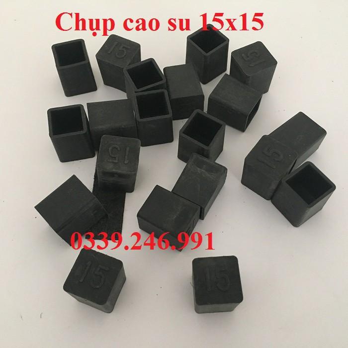 20 chiếc chụp KT:15x15 bao ngoài chân đế, chụp, núm, nút  cao su bịt chân bàn ghế, hộp vuông