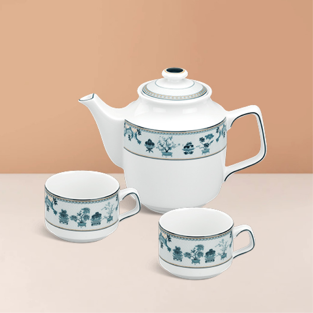 Bộ Trà Sứ Minh Long 0.7 L - Jasmine - Tứ quý