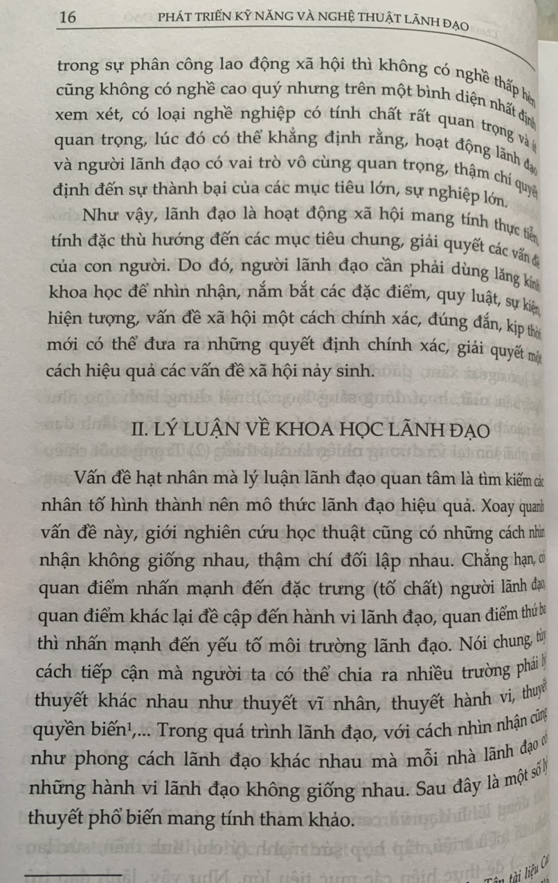 Phát triển kỹ năng và nghệ thuật lãnh đạo