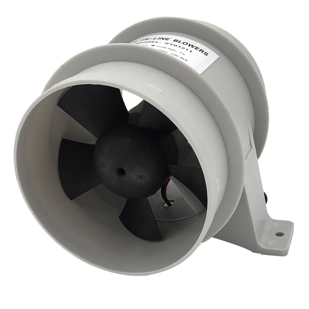 Marine 4" In-Line Bilge  Blower 12 Volt Water Resistant White Suit Boat
