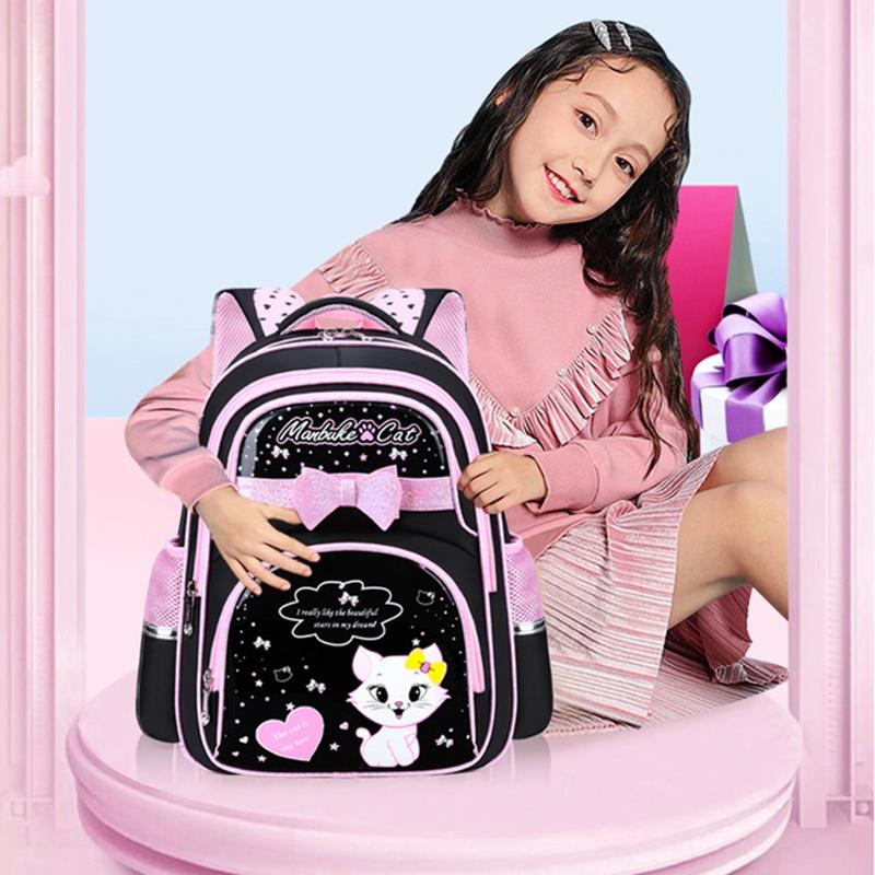 Cô Gái Dễ Thương Trường Túi Thời Trang Chỉnh Hình Tiểu Schoolbags Bagpack Mèo Hoạt Hình In Hình Công Chúa Ba Lô Trẻ Em Bookbags Mochila