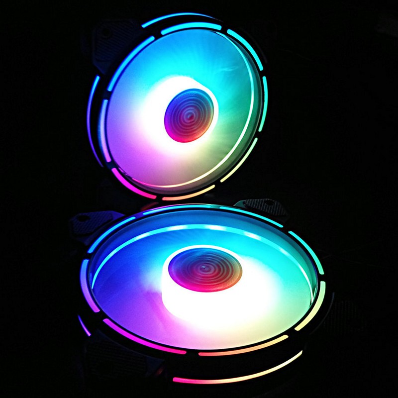 Combo 2 Quạt Led RGB Coolmoon Light wheel