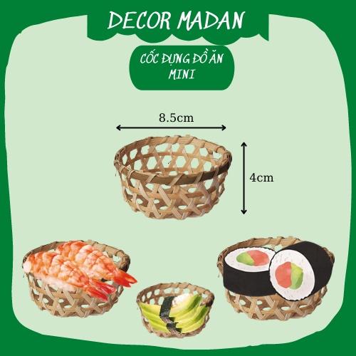 Lót cốc, vỏ cốc tre, khay đựng đồ ăn mini, đồ trang trí quán cafe - phụ kiện chụp ảnh decor - MADAN