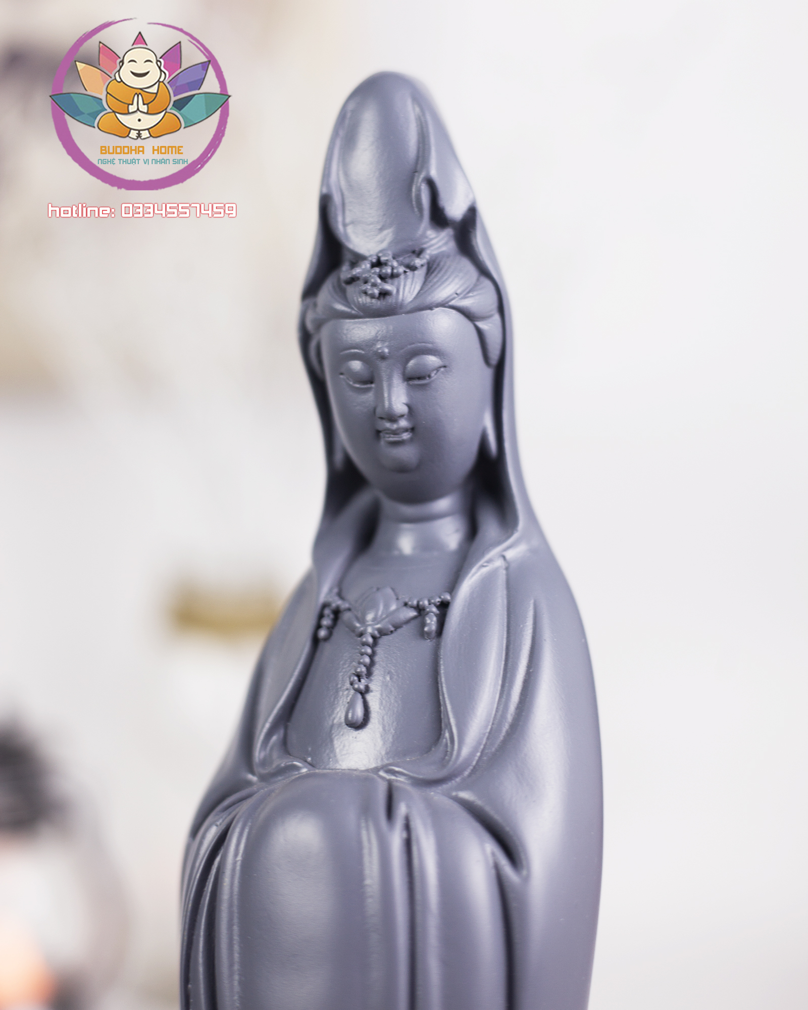Tượng Phật Quan Âm cao 40cm trang trí nội thất nhà cửa- phong thủy