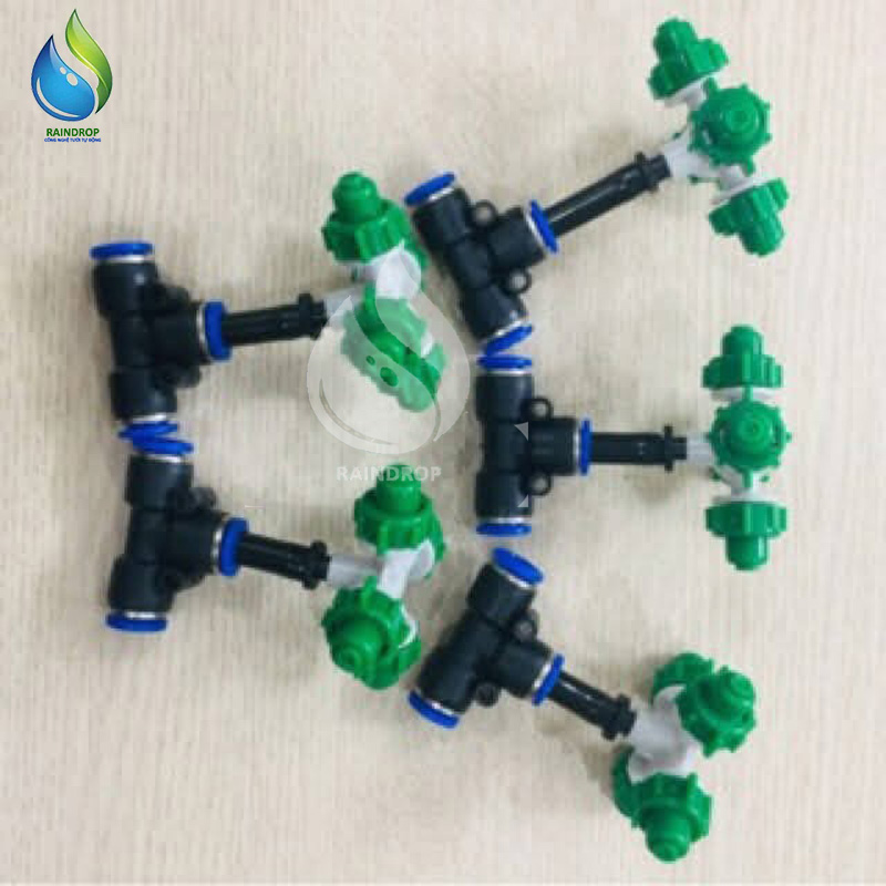 Béc phun sương 4 hướng nối tê 8mm